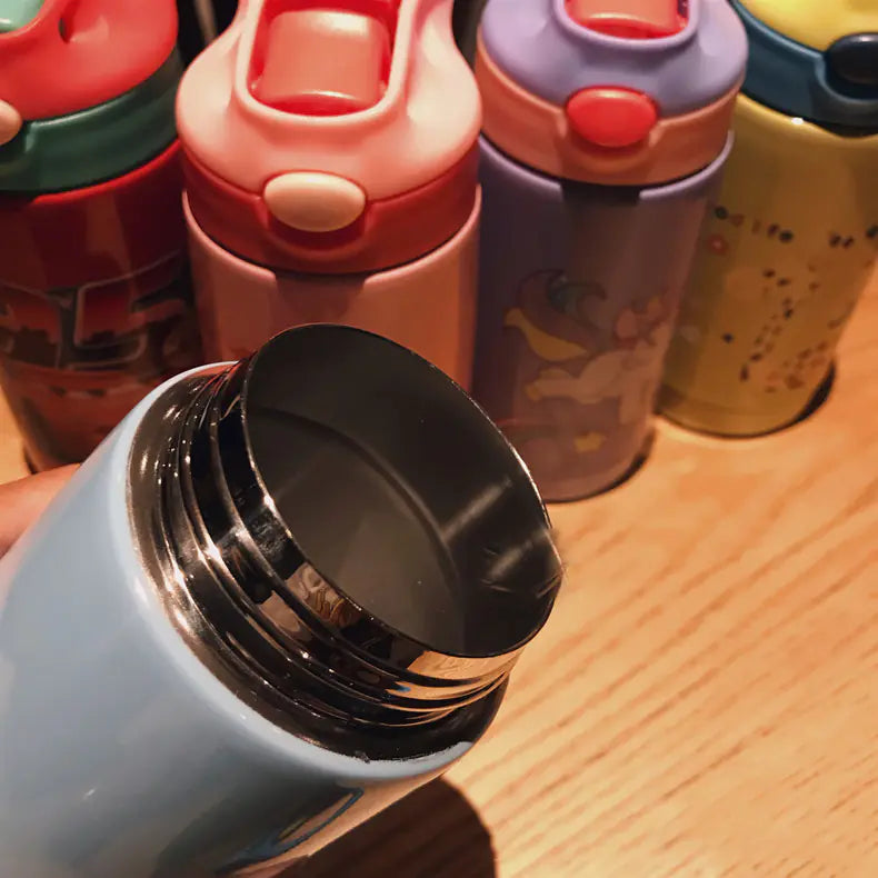 304 Stainless Steel Insulated Kids Water Bottle with Straw
