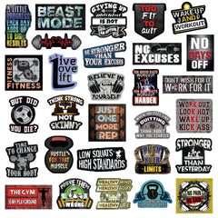 Workout Stickers - Gym Stickers - Weightlifting Stickers - Exercise Stickers - Body Building Stickers - Pack of 29 Vinyl Stickers