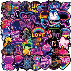 Waterproof Stickers for Water Bottle50PCS Neon Stickers Graffiti Stickers for Laptop Water Bottles Vinyl Waterproof Inspirational Stickers Cool Stickers