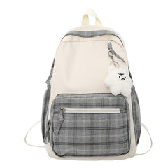 Fashionable Plaid Women's Large Capacity School Backpack