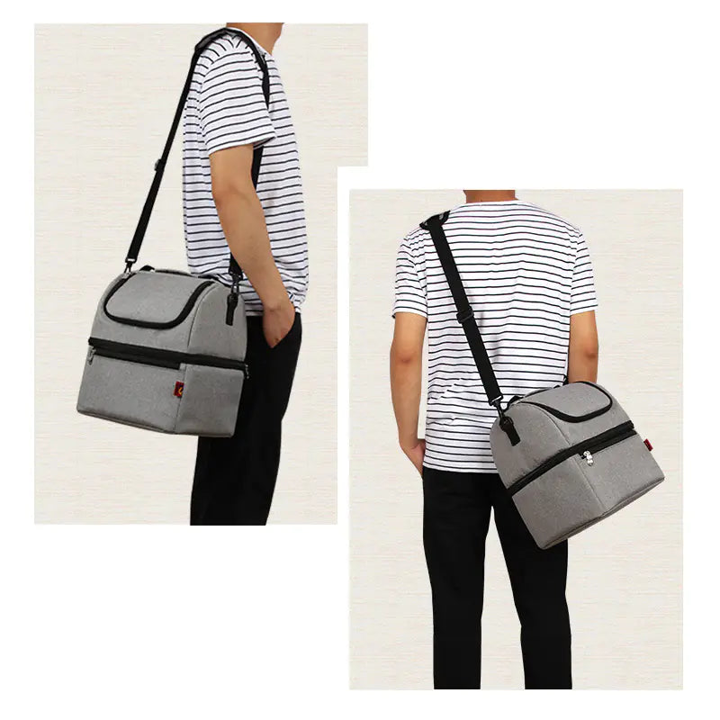Trolley-Style Double-Layer Insulated Lunch Bag