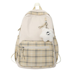 Fashionable Plaid Women's Large Capacity School Backpack
