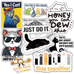 Motivational Cats Stickers | Teacher Stickers Classroom Reward Stickers Incentive Sticker for Kids Stickers