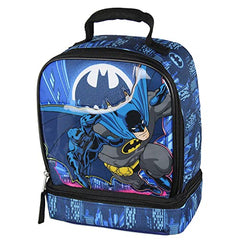DC Comics The Batman Kids Lunch Box Insulated Dual Compartment Superhero Lunch Bag