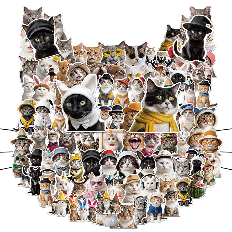 100Pcs Cute Cat Stickers for Watter Bottles Stickers for Kids Stickers Memes Cute Vinyl Sticker Pack Kawaii Animal Pet Stickers for Girls Teens Students Classroom Sticker Prizes Phone Case Planners