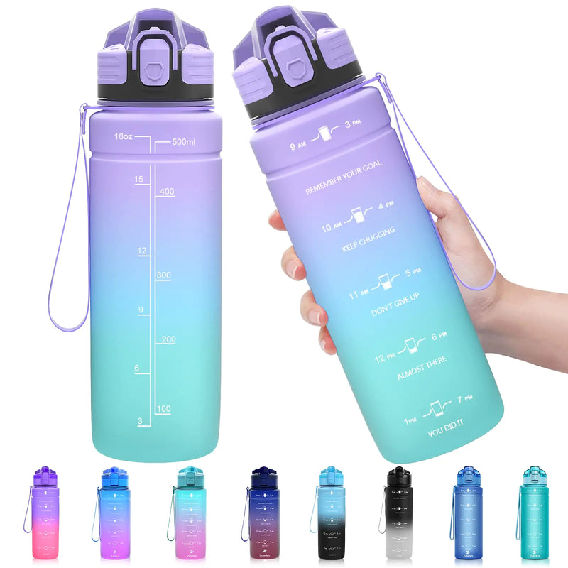 ZOUNICH Tritan BPA Free Water Bottle with Time Marker -