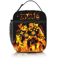 Video Game Lunch Box Gamepad Insulated Lunch Bag Reusable Cool Game Slogan Game Theme Lunch Box With Adjustable Shoulder Strap Durable Lunch Tote Bag For boys 8-12 teenager